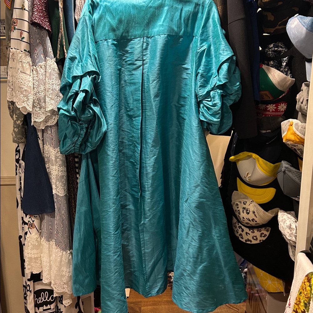 Teal Button-Up high lo dress/shirt - Picture 5 of 5